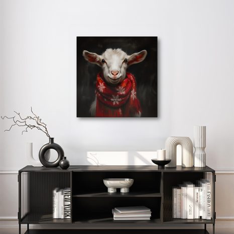 VÁNOČNÍ OBRAZ ROZTOMILÁ KOZA - VÁNOČNÍ A ZIMNÍ OBRAZY - OBRAZY