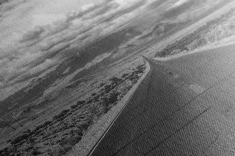 WANDBILD WEG IN DER WÜSTE IN SCHWARZ-WEISS - SCHWARZ-WEISSE BILDER - BILDER
