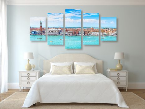 5 RÉSZES KÉP KILÁTÁS VELENCÉRE - VÁROST ÁBRÁZOLÓ KÉPEK - KÉPEK