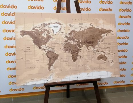 KÉP LÁTVÁNYOS VINTAGE VILÁGTÉRKÉP - TÉRKÉPES KÉPEK - KÉPEK