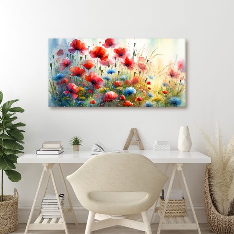 KÉP VIRÁGZÓ PIPACS- ÉS BÚZAVIRÁGMEZŐ - MEZŐT, RÉTET ÁBRÁZOLÓ KÉPEK - KÉPEK