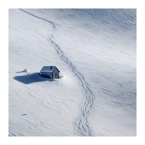 OBRAZ OSAMĚLÁ CHATA V ZIMĚ - VÁNOČNÍ A ZIMNÍ OBRAZY - OBRAZY