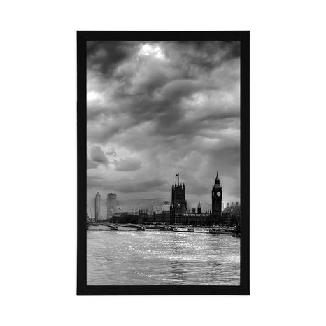 PLAKÁT JEDINEČNÝ LONDÝN V ČERNOBÍLÉM PROVEDENÍ - ČERNOBÍLÉ - PLAKÁTY