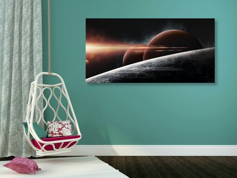 OBRAZ PLANÉTY V GALAXII - OBRAZY VESMÍRU A HVIEZD - OBRAZY