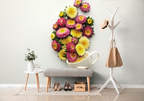 FOTOTAPETA ŠÁLEK PLNÝ KVĚTIN - TAPETY KVĚTINY - TAPETY