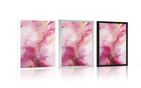 PLAKÁT RŮŽOVÝ MRAMOR - MRAMOROVÁ ABSTRAKCE - PLAKÁTY