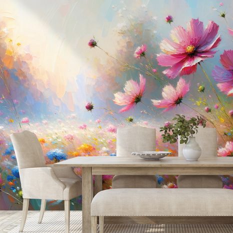 TAPETE BUNTE BLÜHENDE WIESENBLUMEN - TAPETEN - 🔥 TOTALAUSVERKAUF