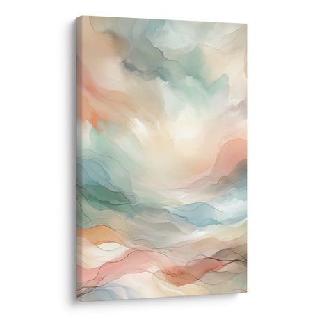 OBRAZ JEMNÉ PASTELOVÉ VLNY - ABSTRAKTNÍ OBRAZY - OBRAZY