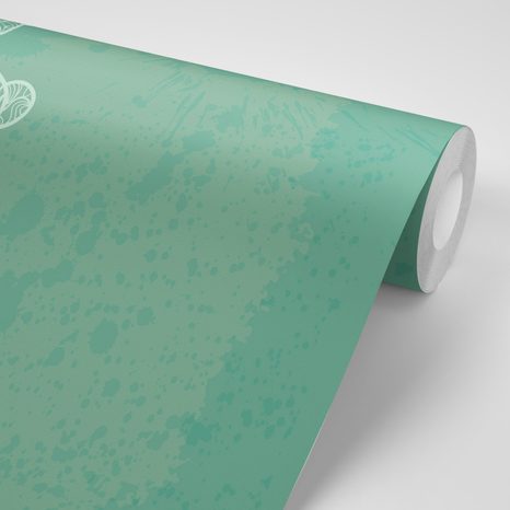 WALLPAPER GREEN ARABESQUE ON AN ABSTRACT BACKGROUND - WALLPAPERS FENG SHUI - WALLPAPERS