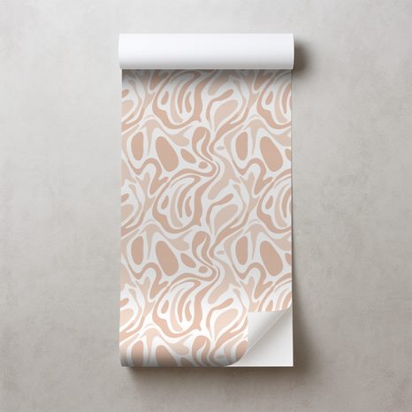 SAMOLEPÍCÍ FOTOTAPETA ORGANICKÉ BÉŽOVÉ VLNY - VZOROVANÉ TAPETY - TAPETY