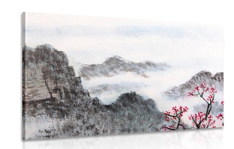 CANVAS PRINT TRADITIONAL CHINESE LANDSCAPE PAINTING - PICTURES OF NATURE AND LANDSCAPE - PICTURES