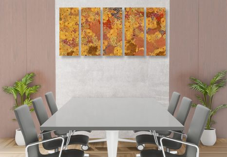 5-DÍLNÝ OBRAZ ABSTRAKCE VE STYLU G. KLIMTA - ABSTRAKTNÍ OBRAZY - OBRAZY