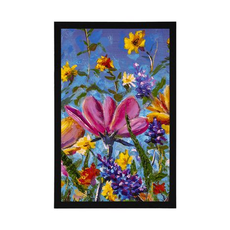 PLAGÁT FAREBNÉ KVETY NA LÚKE - KVETY - PLAGÁTY