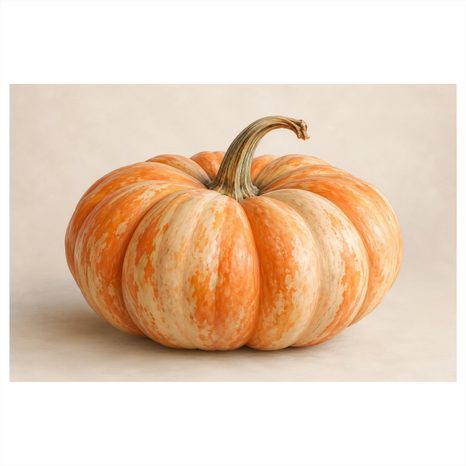 QUADRO SU TELA – ZUCCA ARANCIONE CREMA IN PRIMO PIANO - QUADRI HALLOWEEN E HORROR - STAMPE E QUADRI