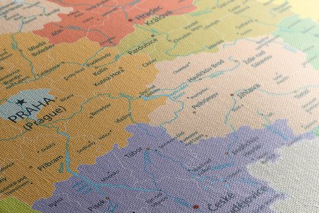 OBRAZ NA KORKU STYLOVÁ MAPA ČESKA S VLAJKOU - OBRAZY NA KORKU - OBRAZY