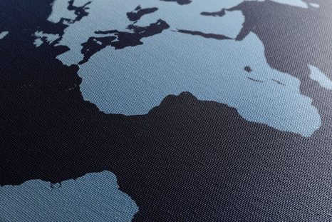 OBRAZ MAPA ŚWIATA W ODCIENIACH NIEBIESKIEGO - OBRAZY MAPY - OBRAZY