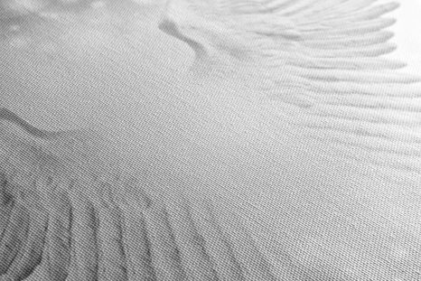 WANDBILD FLÜGEL MIT ABSTRAKTEN ELEMENTEN IN SCHWARZ-WEISS - SCHWARZ-WEISSE BILDER - BILDER