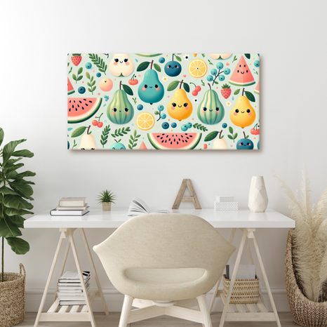 WANDBILD SAFTIGE FRÜCHTE MIT LÄCHELN - BILDER FÜR KINDER - BILDER