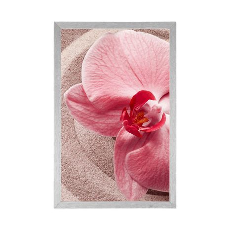 PLAKÁT MOŘSKÝ PÍSEK A RŮŽOVÁ ORCHIDEJ - FENG SHUI - PLAKÁTY