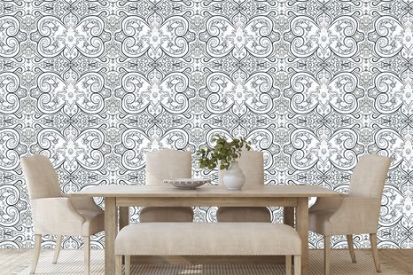 CARTA DA PARATI AUTOADESIVA – MOTIVO IN BIANCO E NERO DI LUSSO - CARTA DA PARATI AUTOADESIVE - CARTA DA PARATI