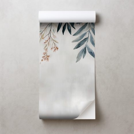 PAPIER PEINT PANORAMIQUE ADHÉSIF – FEUILLES ET FLEURS PASTEL - PAPIERS PEINTS FLEURS - PAPIERS PEINTS PANORAMIQUES