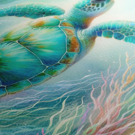 WANDBILD MEERESSCHILDKRÖTE IM OZEAN - WANDBILDER UNTERWASSERWELT - BILDER