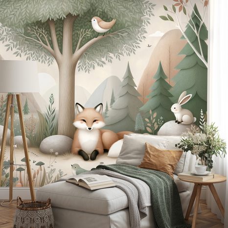 TAPETA LESNÍ POHÁDKA S LIŠKOU - DĚTSKÉ TAPETY - TAPETY