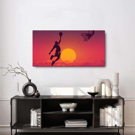 OBRAZ BASKETBALISTA V ZÁPADU SLUNCE - OBRAZY LIDÍ - OBRAZY