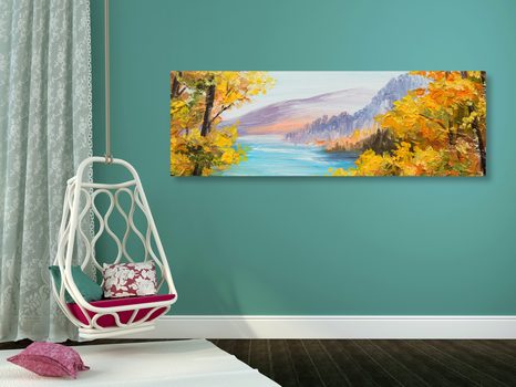 OBRAZ SCENÉRIE HORSKÉHO JEZERA - OBRAZY PŘÍRODY A KRAJINY - OBRAZY