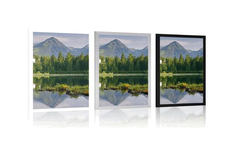 PLAKÁT NÁDHERNÉ PANORAMA HOR U JEZERA - PŘÍRODA - PLAKÁTY