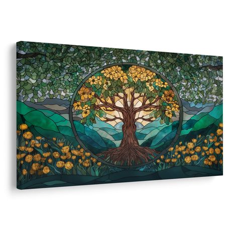 WANDBILD BLÜHENDER BAUM DES LEBENS - BILDER BÄUME DES LEBENS - BILDER