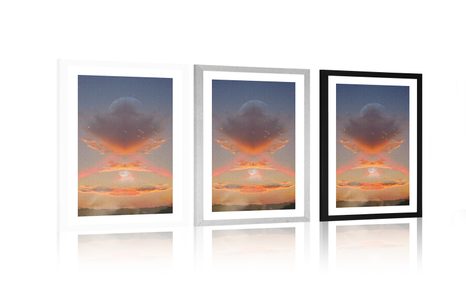 POSTER MIT PASSEPARTOUT GEHEIMNISVOLLE HIMMLISCHE FRAU - MOTIVE AUS UNSERER WERKSTATT - POSTER