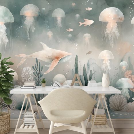 TAPETA PODMOŘSKÝ SVĚT S MEDÚZAMI - DĚTSKÉ TAPETY - TAPETY