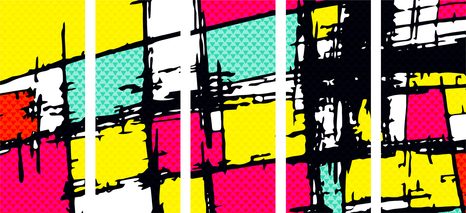 QUADRI 5 PEZZI – POP-ART STILOSO - QUADRI POP ART - STAMPE E QUADRI