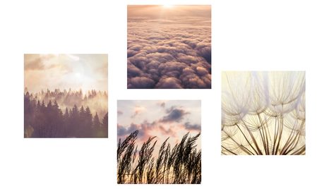 SET TABLOURI PEISAJ PITORESC LA APUS DE SOARE - COMPOZIȚIE DE TABLOURI - TABLOURI