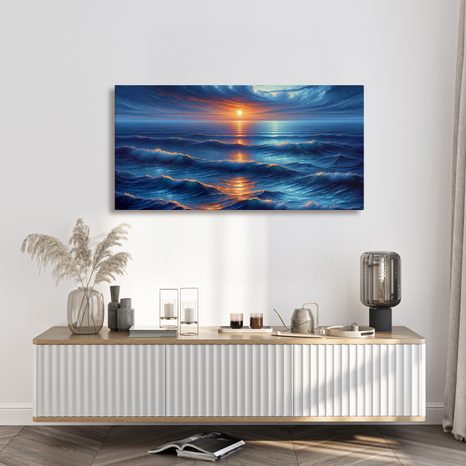 OBRAZ DRAMATICKÉ NEBE A MOŘE - OBRAZY VÝCHOD A ZÁPAD SLUNCE - OBRAZY