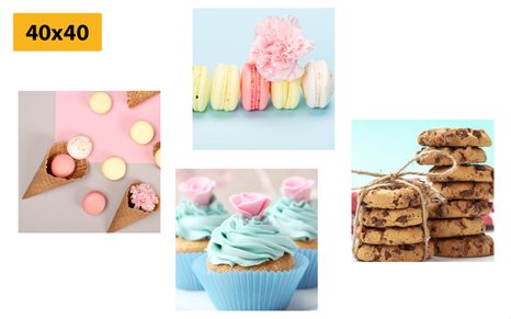 SET DI QUADRI – DOLCE TENTAZIONE - COLLEZIONI DI QUADRI - STAMPE E QUADRI