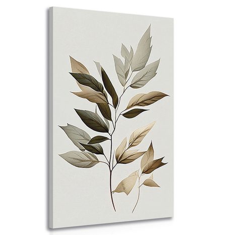 QUADRO SU TELA – FOGLIE DI LUSSO CON UN TOCCO DI MINIMALISMO - QUADRI ALBERI E FOGLIE - STAMPE E QUADRI