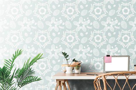 SAMOLEPÍCÍ TAPETA MODRÉ VÁŽKY V KRUHU MANDALY - SAMOLEPÍCÍ TAPETY - TAPETY