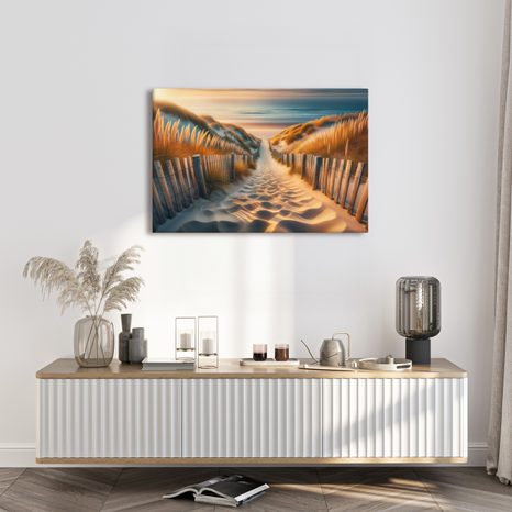 WANDBILD WEG ZWISCHEN DÜNEN ZUM MEER - BILDER MEER UND STRAND - BILDER