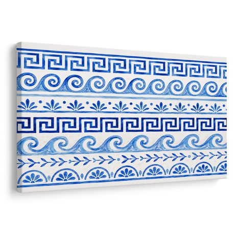 TABLEAU SUR TOILE – ORNEMENT GREC BLEU ET BLANC - TABLEAUX PAR THÈME - TABLEAUX