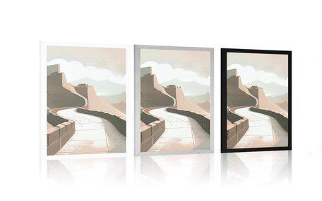 PLAGÁT SVETOZNÁMY ČÍNSKY MÚR - HORY - PLAGÁTY