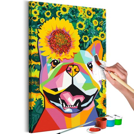 PICTURE PAINTING BY NUMBERS SMILING BULLDOG