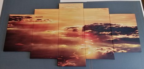 5 RÉSZES KÉP VARÁZSLATOS FELHŐK - TERMÉSZET- ÉS TÁJKÉPEK - KÉPEK