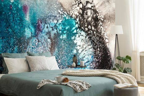 SAMOLEPÍCÍ TAPETA ABSTRAKCE Z AKVARELOVÝCH BAREV - SAMOLEPÍCÍ TAPETY - TAPETY