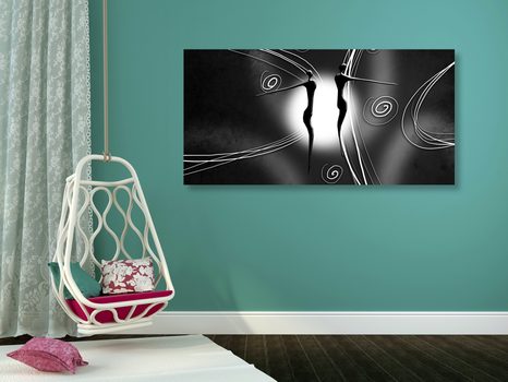 OBRAZ ETNO LÁSKA V ČIERNOBIELOM PREVEDENÍ - ČIERNOBIELE OBRAZY - OBRAZY