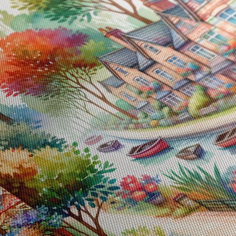 OBRAZ ULICE S KVĚTINAMI - OBRAZY MĚSTA - OBRAZY