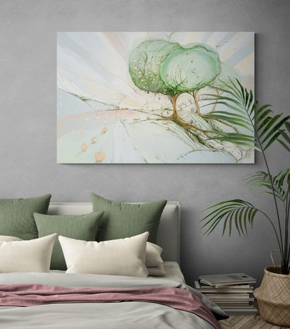 OBRAZ STROMY NA PASTELOVÉM POLI - OBRAZY STROMY A LISTY - OBRAZY