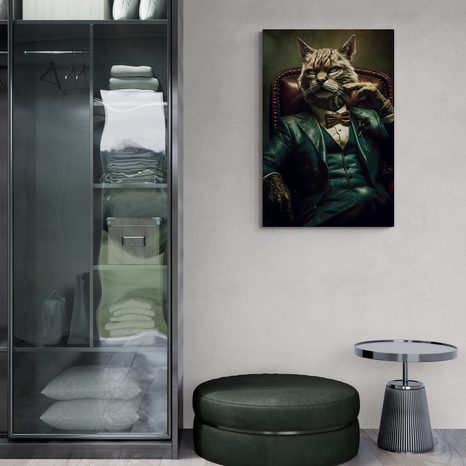 STAMPA SU TELA – GANGSTER ANIMALE GATTO - QUADRI DI GANGSTER ANIMALI - STAMPE E QUADRI