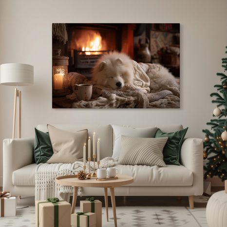 OBRAZ VÁNOČNÍ POHODA U KRBU - VÁNOČNÍ A ZIMNÍ OBRAZY - OBRAZY